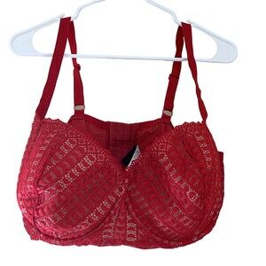 Adore Me Full Support Bra  44DDD Lined Lightly Padded 6 Hook Closures Underwire